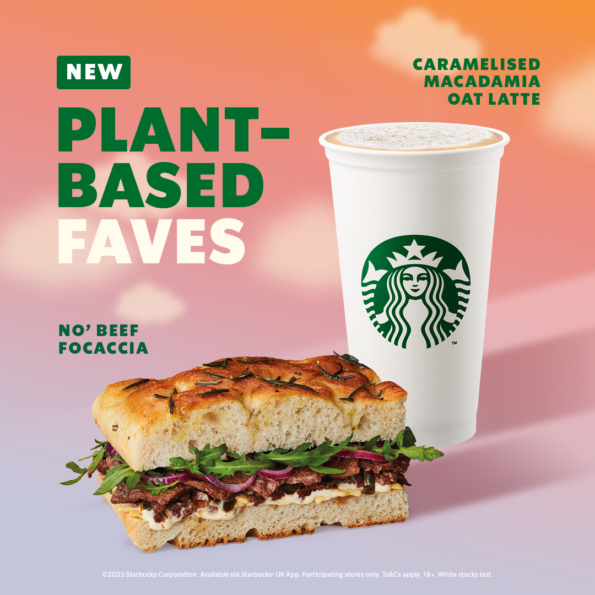 Starbucks Vegan Drink and Sandwich