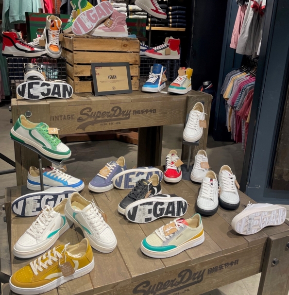 Vegan Shoe display at Superdry Newcastle
