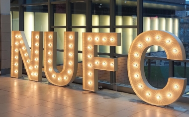 NUFC light up letters inside Eldon Square, Newcastle