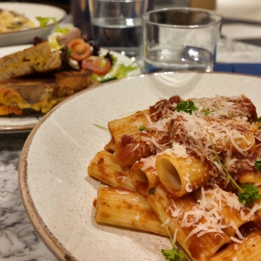 pasta dish at Freds Fenwick