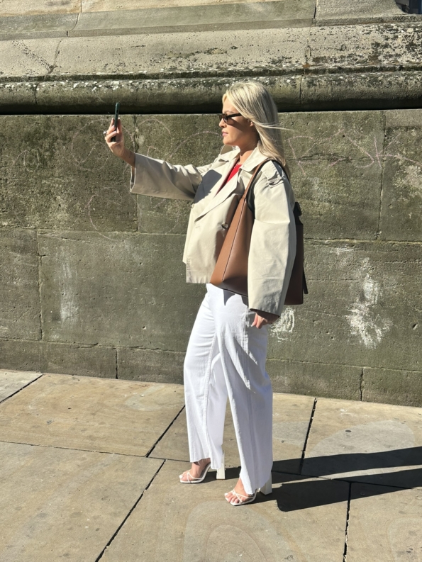 Model Taking Selfie in Mango Clothing