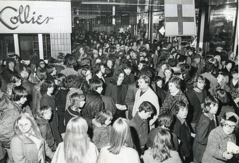 Crowds in Eldon Square shopping centre