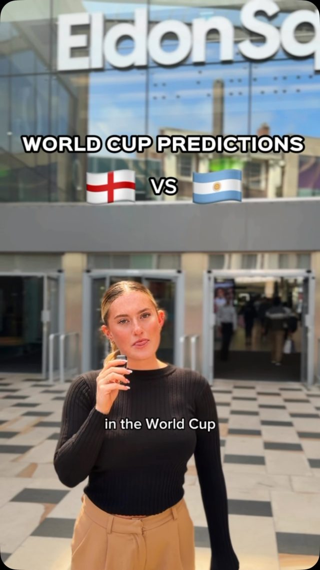Score prediction time! 👀We headed to the malls of Eldon Square to ask shoppers and staff one big question... 🤔What’s your prediction for tomorrow’s England vs Argentina semi-final match? From confident England wins to bold scorelines, there were plenty of opinions!Drop your prediction in the comments. 👇COME ON ENGLAND! @england #England #WorldCup #EldonSquare #Football #ScorePrediction